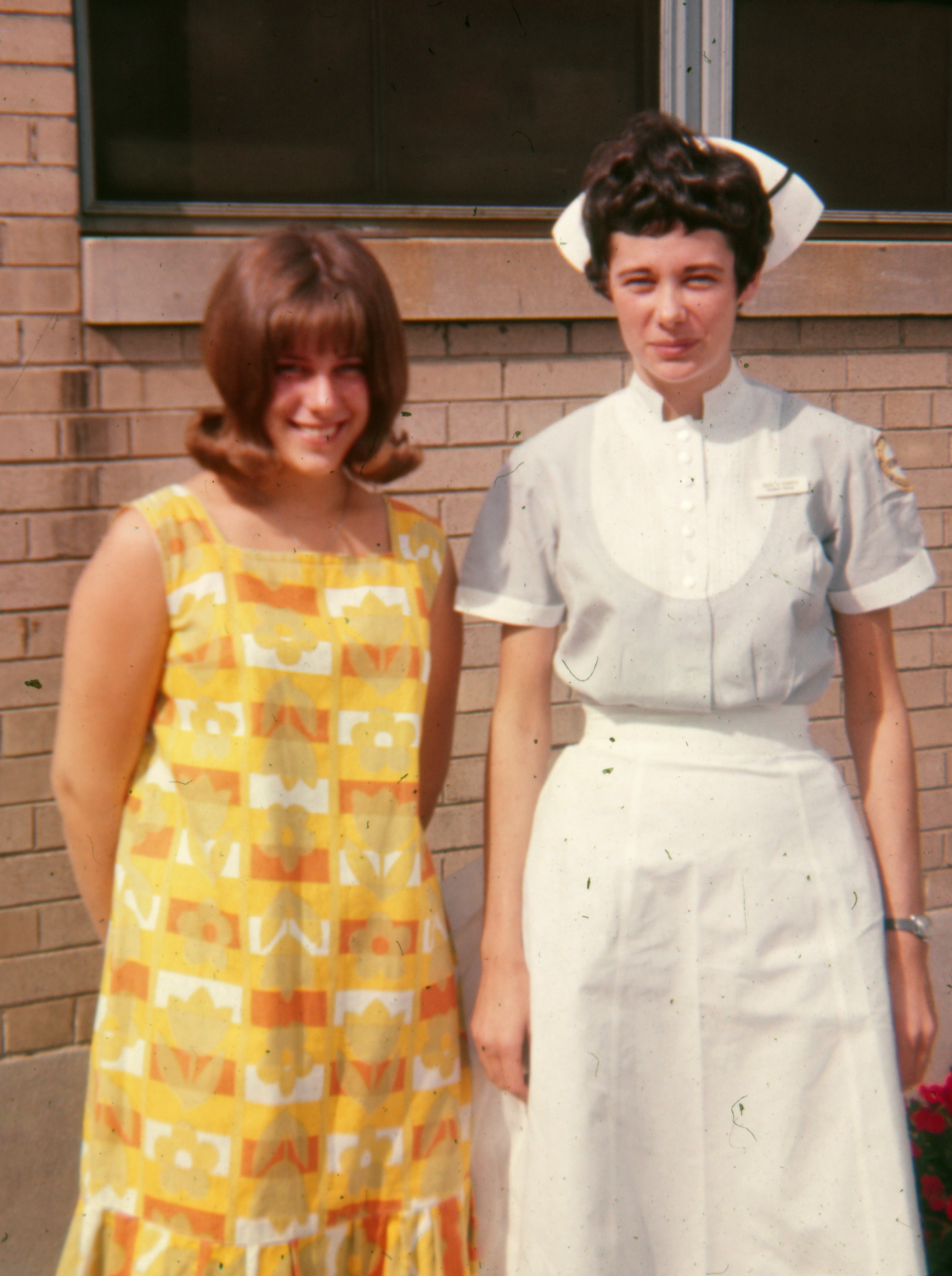 Student nurses Patricia Matusek, left, and Suzanne Farris, circa 1966. (Schmale family) 